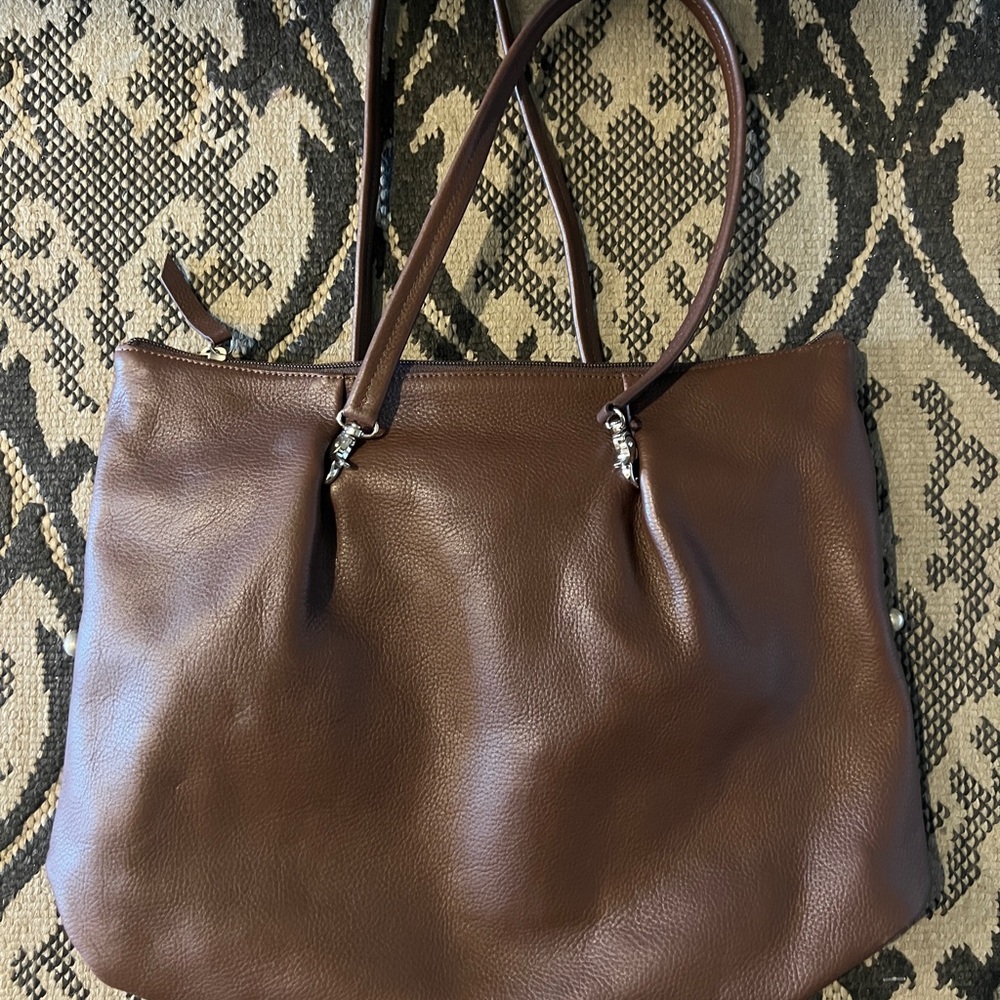 Elegant Brown Leather Tote Bag and wallet by Kimberly Lynn 10 in 1 style